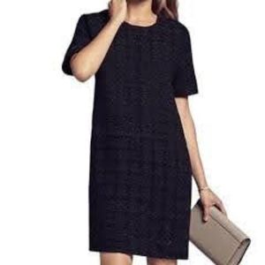 M.m Lafleur The Silvia 2.0 Onyx Tweed Size XL Black Wool Blend Dress with Pocket